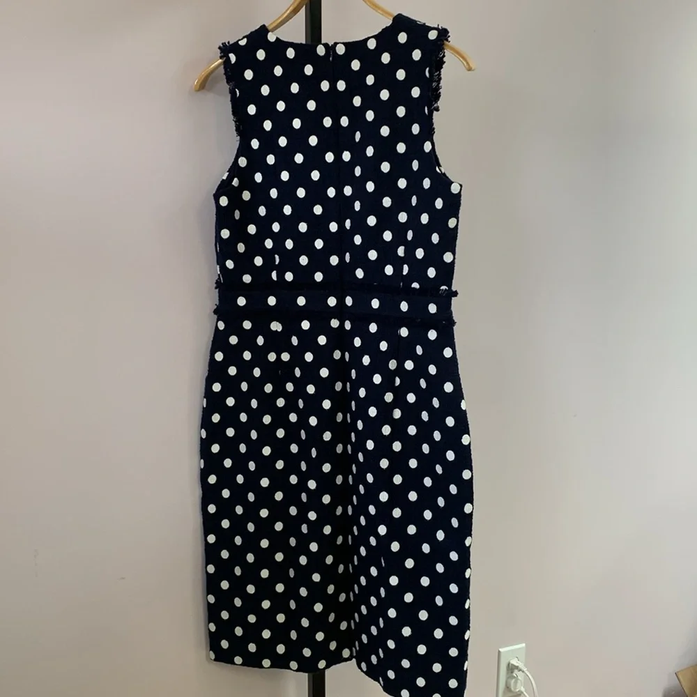 J.Crew size 14 t NAVY BLUE WHITE polkadot - Picture 7 of 9